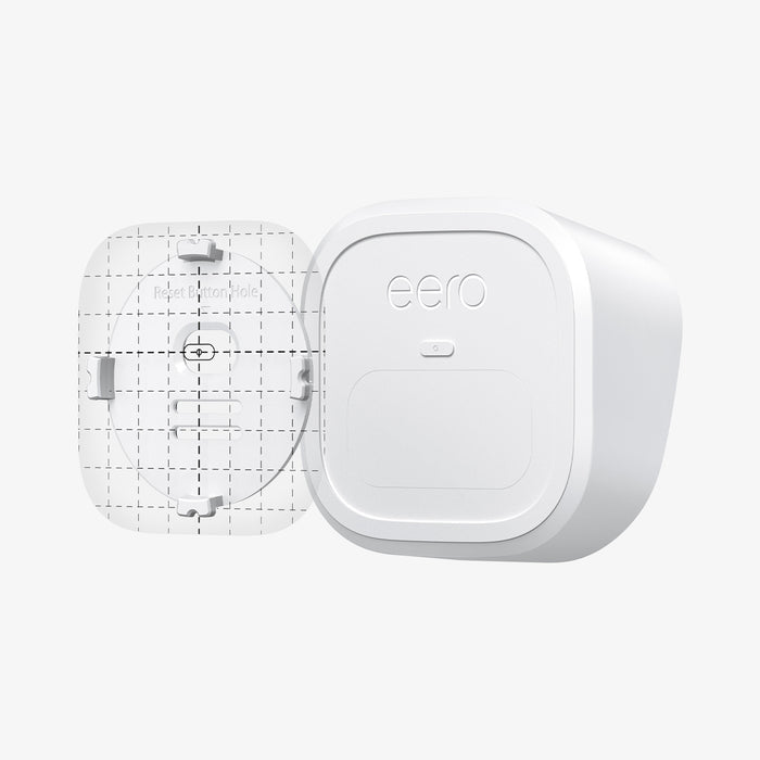AMP09409 - Eero 6 Mount | ER110 in White showing the back and the guide