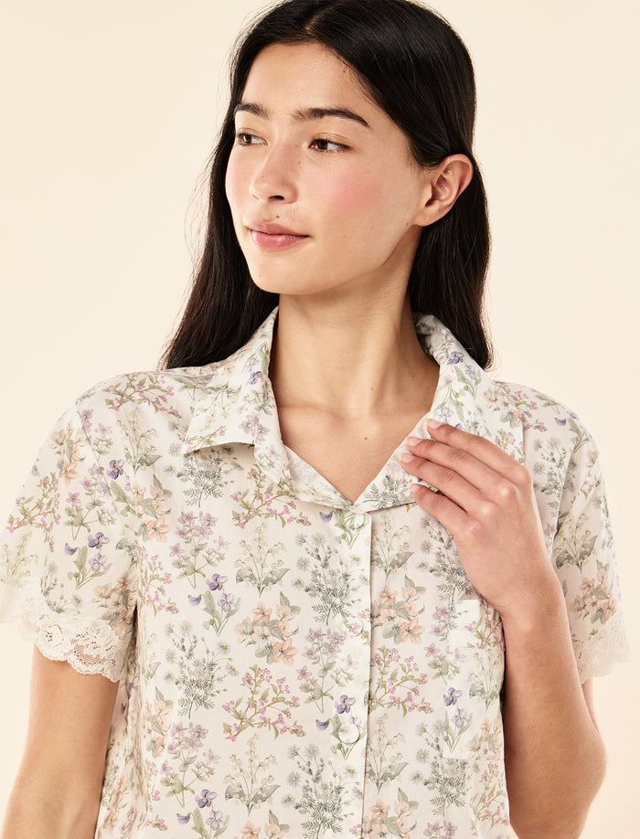 Floral Remedy Lace Crop PJ Set