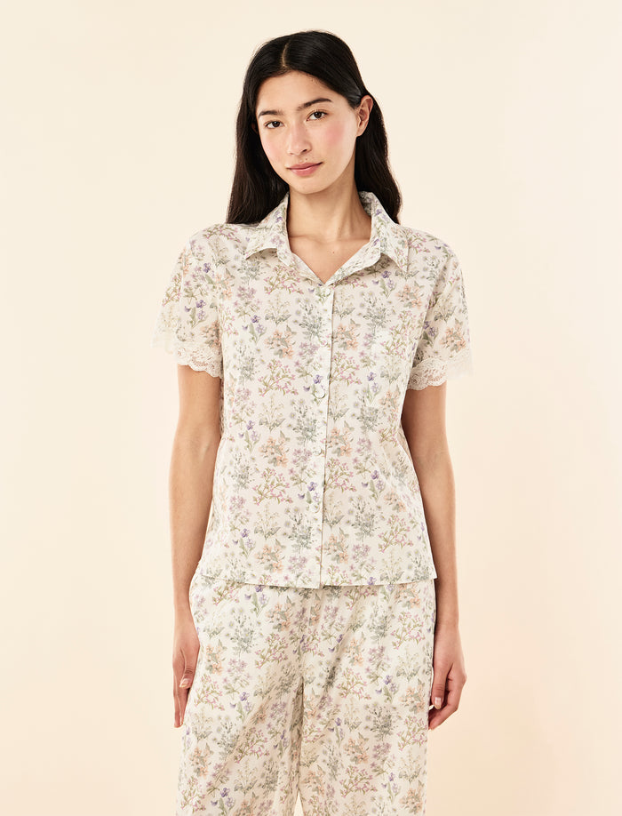 Floral Remedy Lace Crop PJ Set