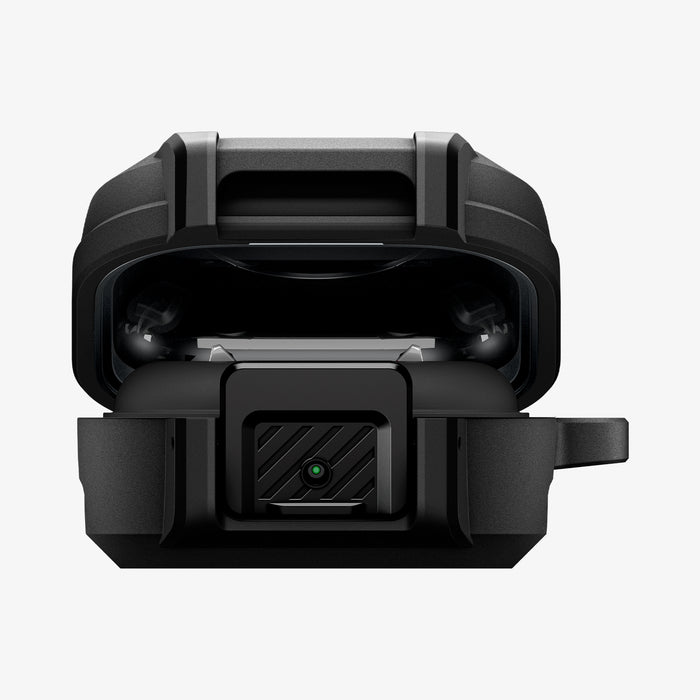 ACS11202 - Galaxy Buds 4 Series - Lock Fit in Matte Black showing the front and partial top