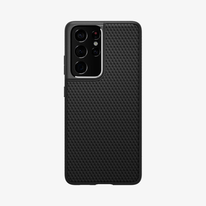 ACS02350 - Galaxy S21 Ultra Liquid Air Case in matte black showing the back