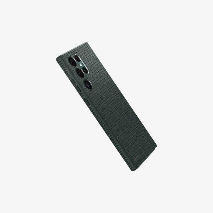 ACS04518 - Galaxy S22 Ultra 5G Case Liquid Air in abyss green showing the side and back