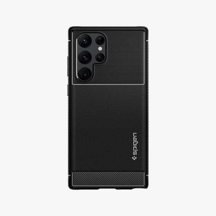 ACS03914 - Galaxy S22 Ultra 5G Case Rugged Armor in black showing the back