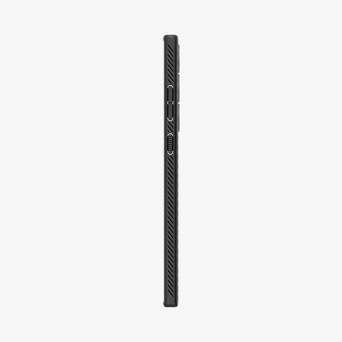 ACS05614 - Galaxy S23 Ultra Case Liquid Air in matte black showing the side with volume controls