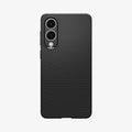 ACS09420 - Galaxy S25 Edge Case Liquid Air in Matte Black showing the back