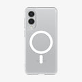 ACS09418 - Galaxy S25 Edge Case Ultra Hybrid (MagFit) in Clear White showing the back
