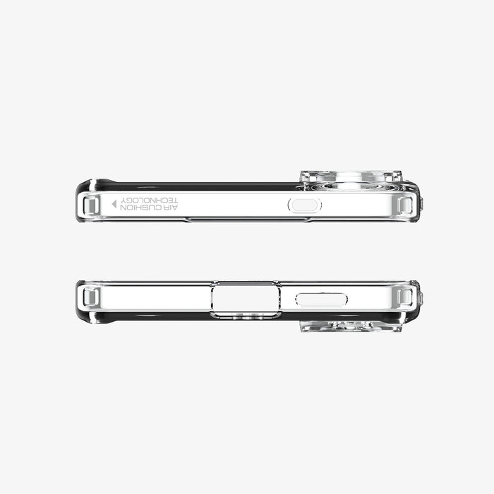 ACS09418 - Galaxy S25 Edge Case Ultra Hybrid (MagFit) in Clear White showing the top and bottom