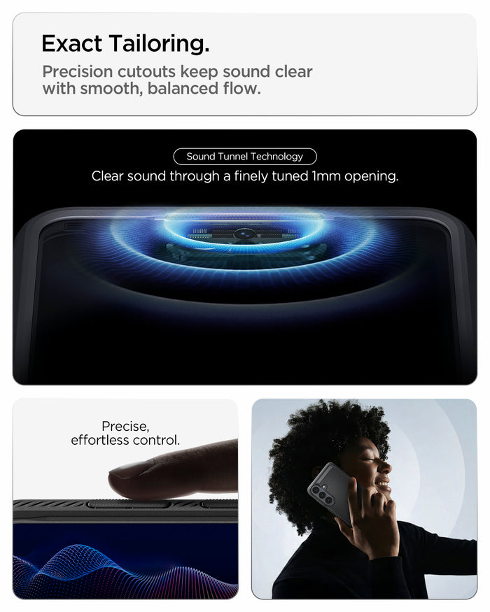 ACS11639 - Galaxy S26 FE Rugged Armor exact tailoring with Sound Tunnel Technology and precise button controls for clear sound and easy operation