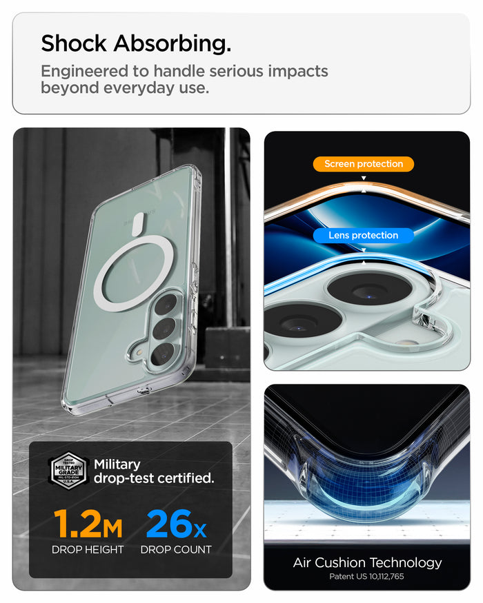 ACS11636 - Galaxy S26 FE Ultra Hybrid (Mag Fit) military grade drop tested protection with raised screen and lens edges and Air Cushion Technology