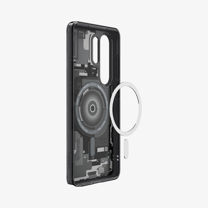 ACS10961 - Galaxy S26 Ultra Case Ultra Hybrid Zero One (Mag Fit) Black showing the back and partial side with mag fit technology