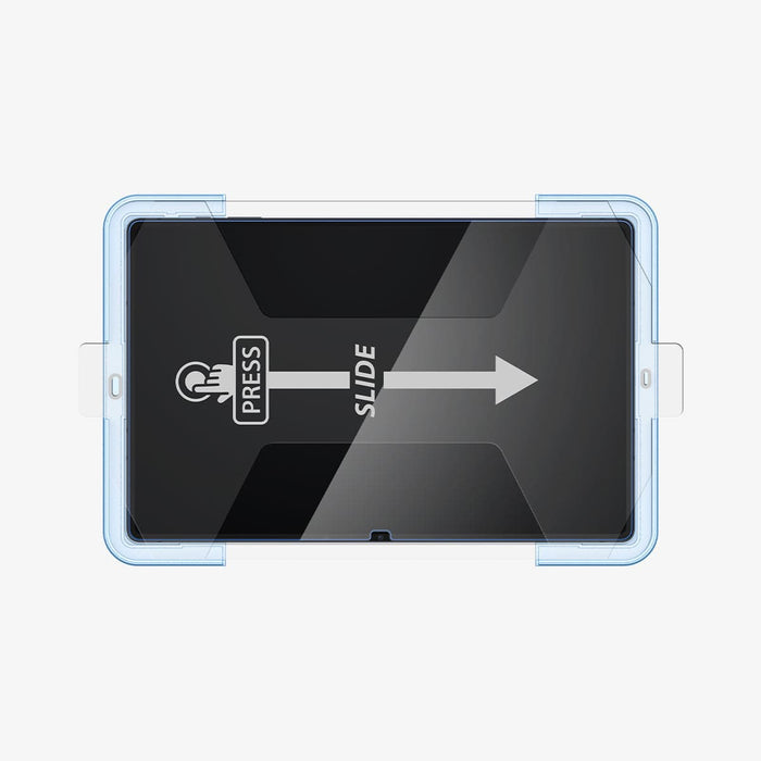 AGL04226 - Galaxy Tab S8 Ultra Screen Protector EZ Fit GLAS.tR showing the front with ez fit tray installed onto device