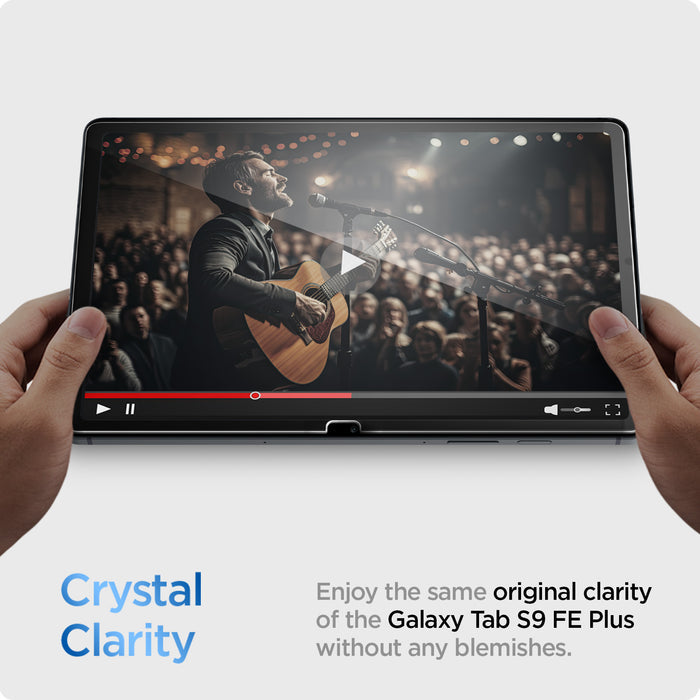 AGL07001 - Galaxy Tab S9 FE+ Series Screen Protector EZ FIT GLAS.tR  crysrtal clarity. Enjoy the original crisp clarity of the tab s9 fe plus