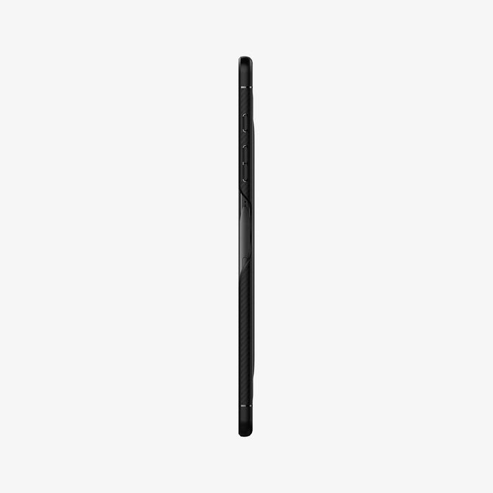 ACS01284 - Galaxy Tab S6 Lite Case Rugged Armor in matte black showing the side with volume controls