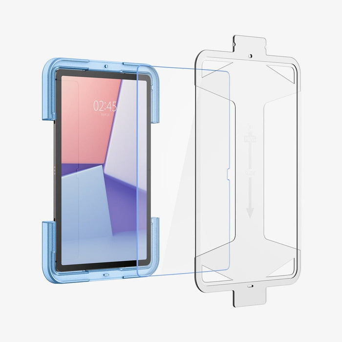 AGL07000 - Galaxy Tab S9 Screen Protector EZ FIT GLAS.tR showing the device, screen protector and ez fit tray