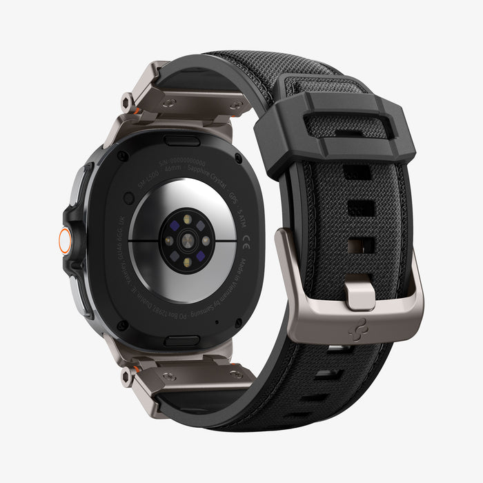 AMP10118 - SWi-9 Series DuraPro Armor band in black showing the back and partial inside of band