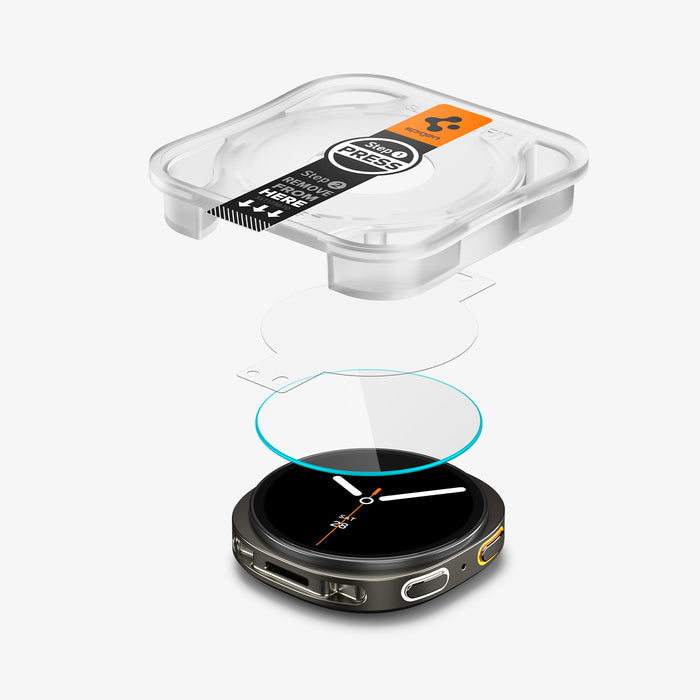 AGL09874 - SWi-dj GLAS.tR EZ Fit showing the ez fit tray, film, screen protector and watch face