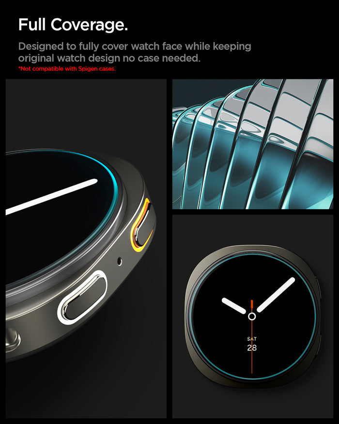 AGL09874 - SWi-dj GLAS.tR EZ Fit showing full coverage. Designed to fully cover watch face while keeping original watch design no case needed.