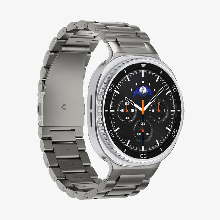 AMP10122 - SWi-9 Series Modern Fit Titanium showing the front, partial side and inner side of the watch strap