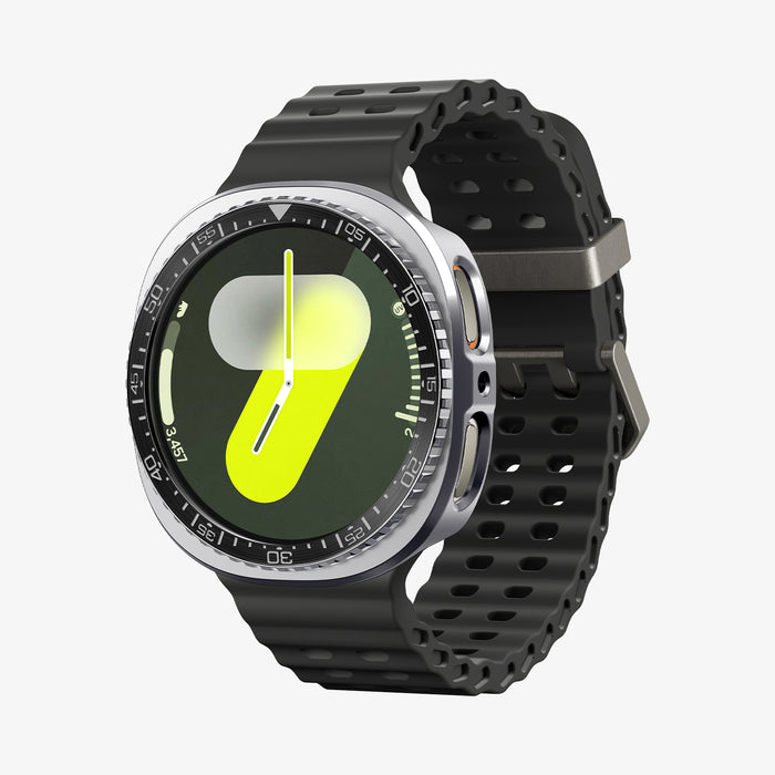 ACS10010 - Galaxy Watch 9 Bezel Tune Pro in black showing the front and partial side