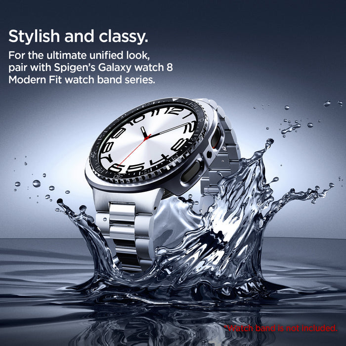 ACS10010 - Galaxy Watch 9 Bezel Tune Pro in black showing stylish and classy. For the ultimate unified look, pair with spigen's galaxy watch 8 modern fit band series. watch band is not included.