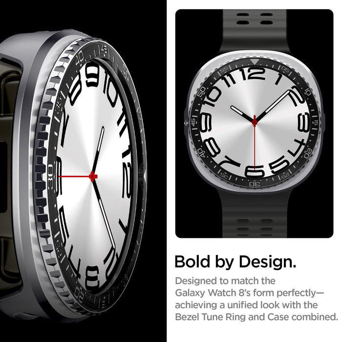 ACS10010 - Galaxy Watch 9 Bezel Tune Pro in black showing bold by design. designed to match the galaxy watch 8's form perfectly achieving a unified look with the bezel tune ring and case combined