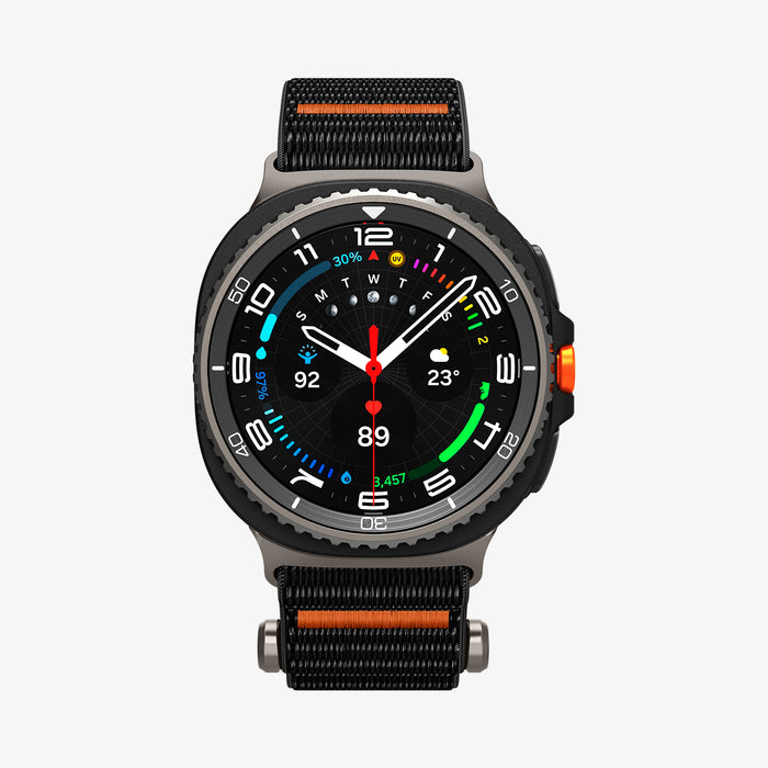 AMP10116 - Galaxy Watch 9 Series DuraPro Flex band in black showing the front