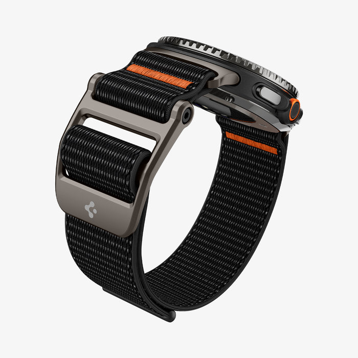AMP10116 - Galaxy Watch 9 Series DuraPro Flex band in black showing the bottom and inside of band