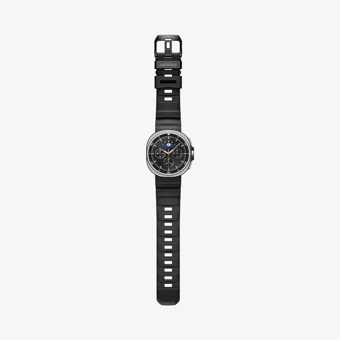 AMP10151 - Galaxy Watch 9 Series  WBS2 in black showing the front with watch band laid out flat