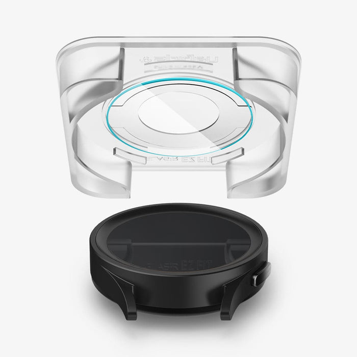 AGL05346 - Galaxy Watch 5 Pro (45mm) Screen Protector EZ FIT GLAS.tR showing the ez fit tray hovering above the watch face