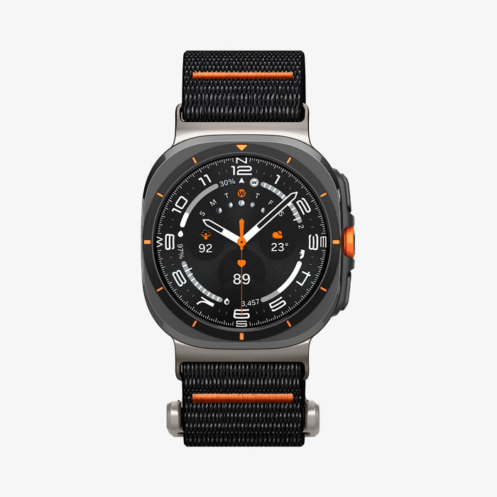 AMP08773 - Galaxy Watch Ultra DuraPro Flex in Black showing the front and sides