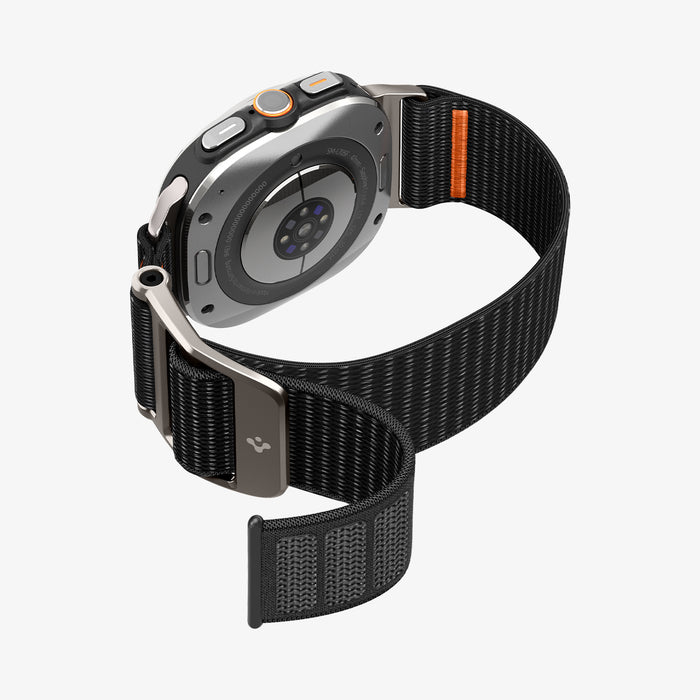 AMP08773 - Galaxy Watch Ultra DuraPro Flex in Black showing the partial side and back, inner side and bottom