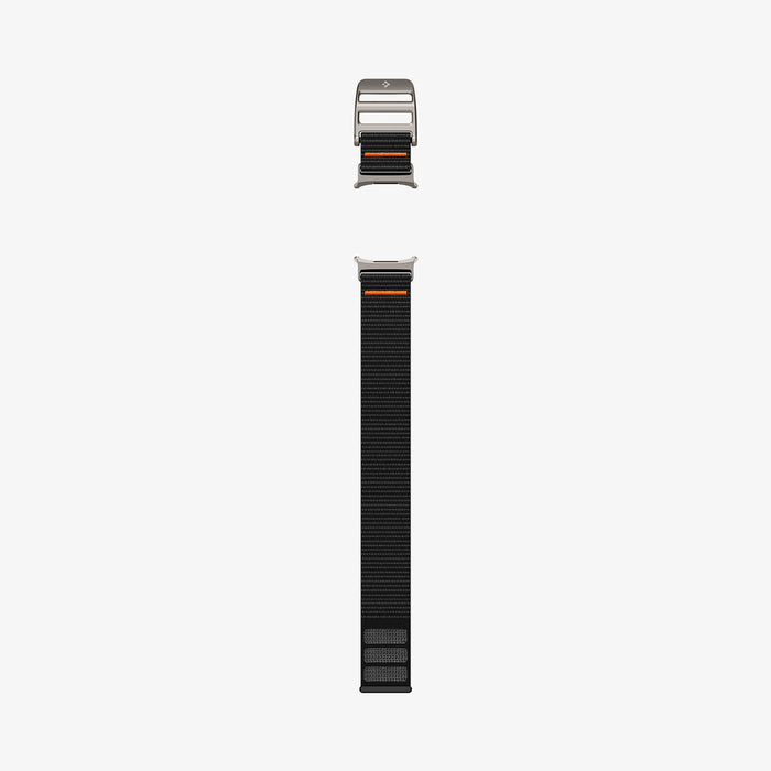 AMP08773 - Galaxy Watch Ultra DuraPro Flex in Black showing the band laid out flat