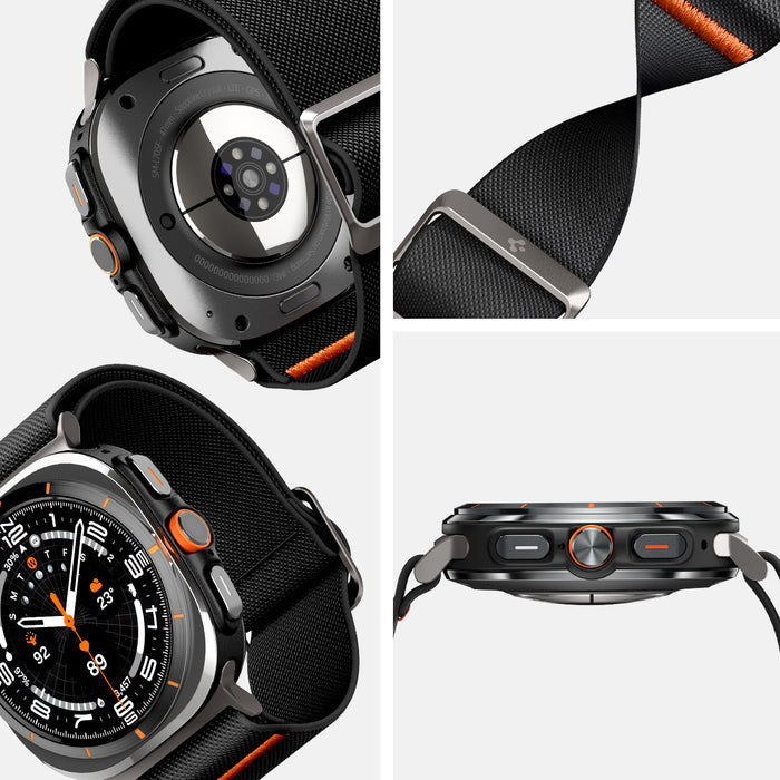 AMP08772 - Galaxy Watch Ultra (47mm) Lite Fit Band in Black showing detail.