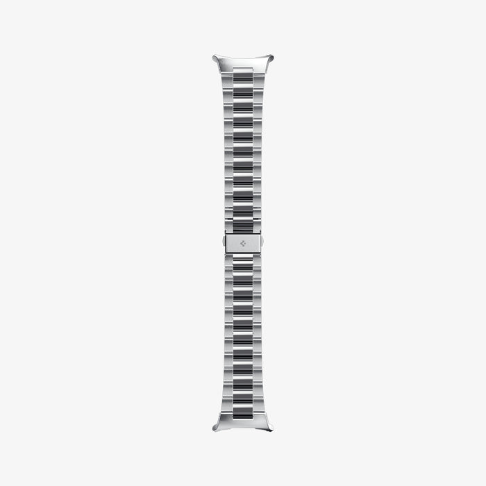 AMP08823 - Watch Ultra (47mm) Modern Fit 316L Band in Silver showing the sides of the watch strap laid out flat