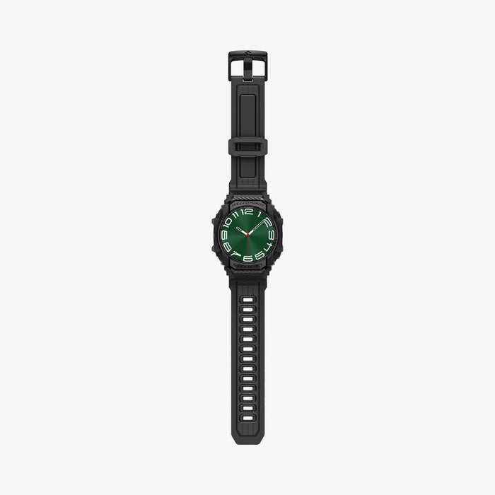 ACS08427 - Galaxy Watch Ultra (47mm) Rugged Armor Pro in Matte Black showing the front and sides band in full length