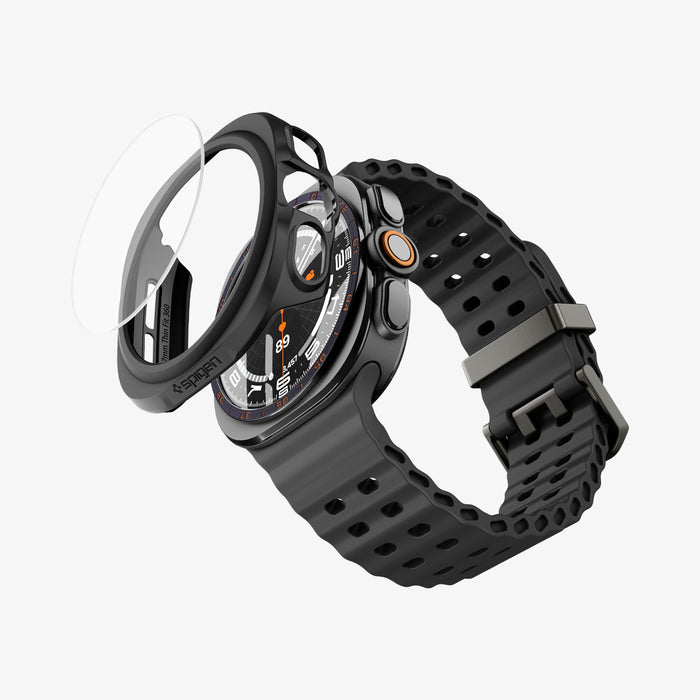 ACS11609 - Galaxy Watch Ultra Series Thin Fit 360 showing the case, screen protector, and band separated in an exploded view