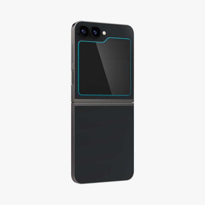 AGL07972 - Galaxy Z Flip 7 FE GLAS.tR EZ Fit showing the back with a screen protector installed