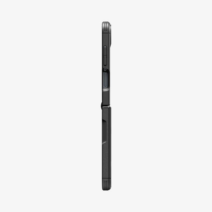 ACS11798 - Galaxy Z Flip 8 Series - Core Armor (Mag Fit) showing the side profile of the Galaxy Z Flip 8 with the Core Armor MagFit case, highlighting the ribbed corner bumpers and button cutouts.