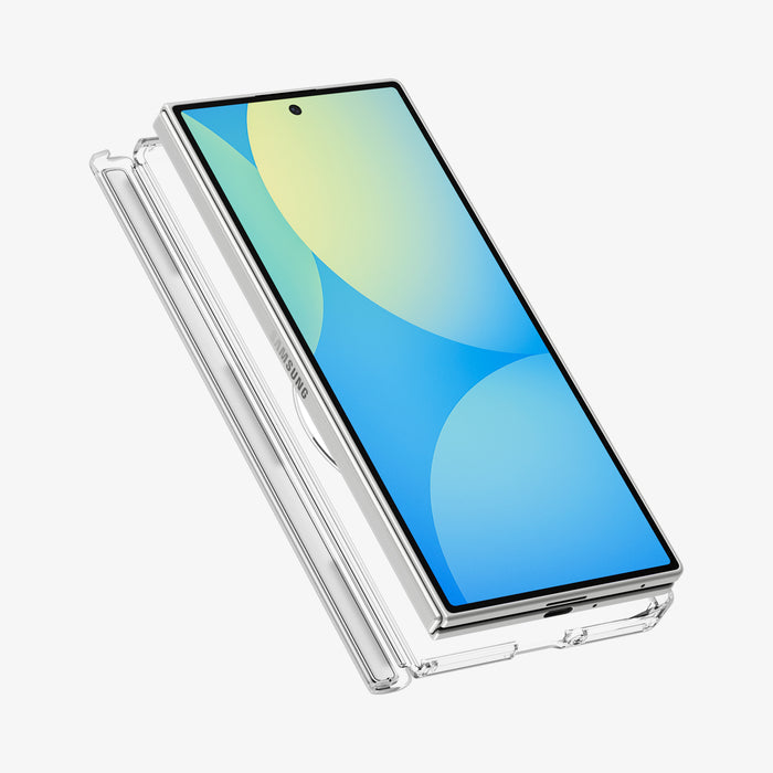ACS11495 - Galaxy Z Fold 8 Ultra Air Skin Zero (Mag Fit) showing Galaxy Z Fold 8 Ultra case hinge opened diagonally, front screen, and Samsung logo on the spine