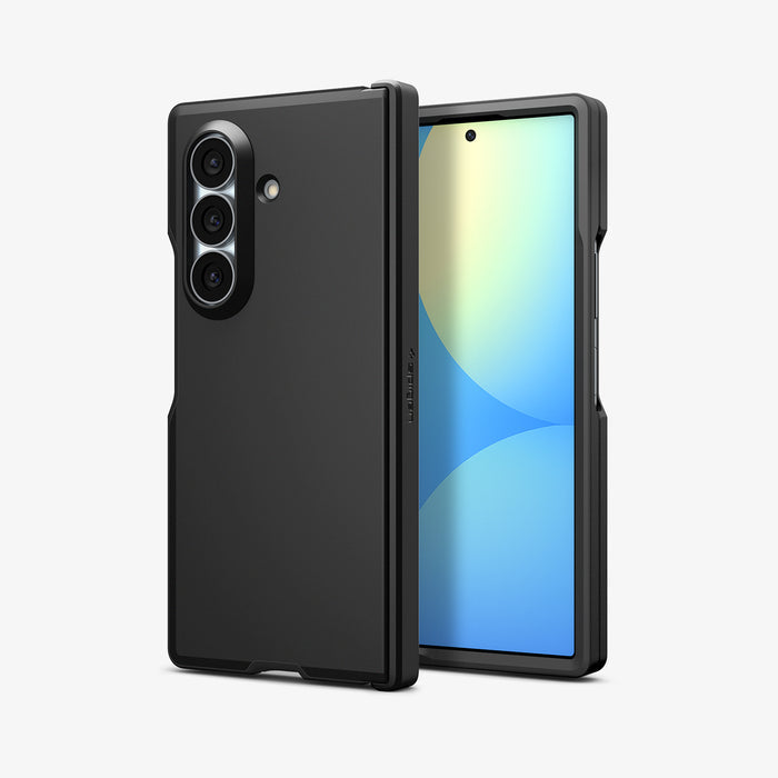 ACS11499 - Galaxy Z Fold 8 Ultra Tough Armor Pro (Mag Fit) Black showing Galaxy Z Fold 8 Ultra case back and front displays side by side, camera cutout, buttons, and Spigen logo