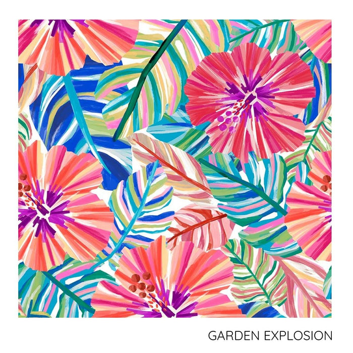 GARDEN EXPLOSION AMBER V-NECK TANKINI TOP