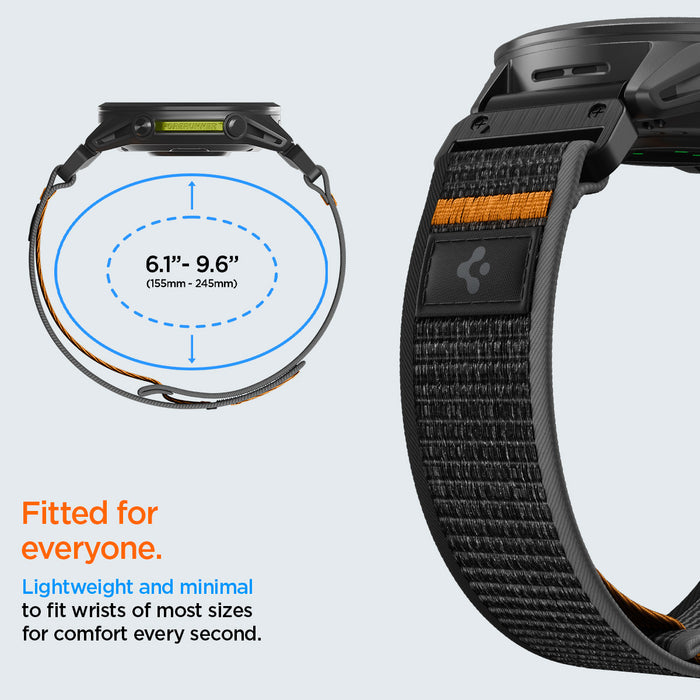 AMP11426 - Gamin 22mm Athlex Air Quick Fit showing adjustable Athlex Air 2 Quick Fit 22mm watch band with lightweight fit for wrist sizes from 155mm to 245mm