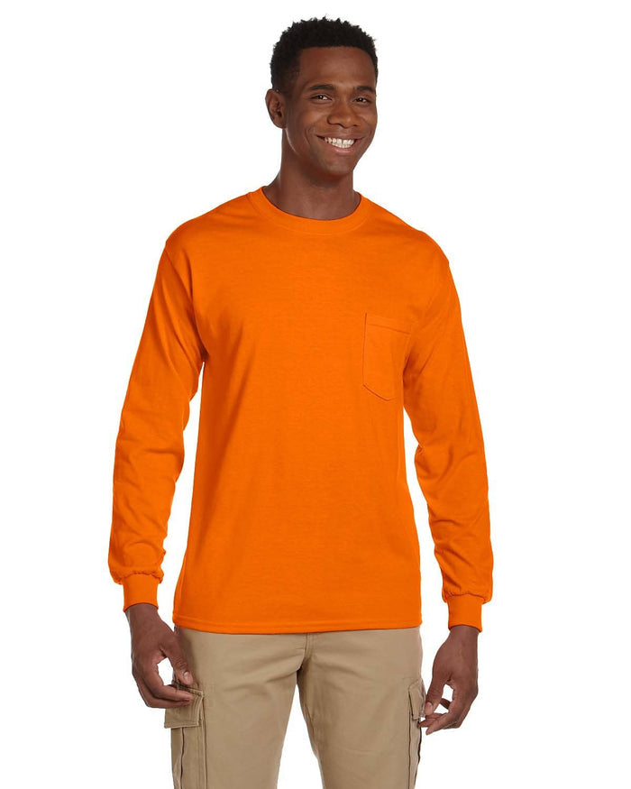 Gildan G241 Adult Ultra Cotton Long-Sleeve Pocket T-Shirt