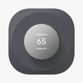 AHP02762 - Google Nest Thermostat Wall Plate in charcoal showing the front