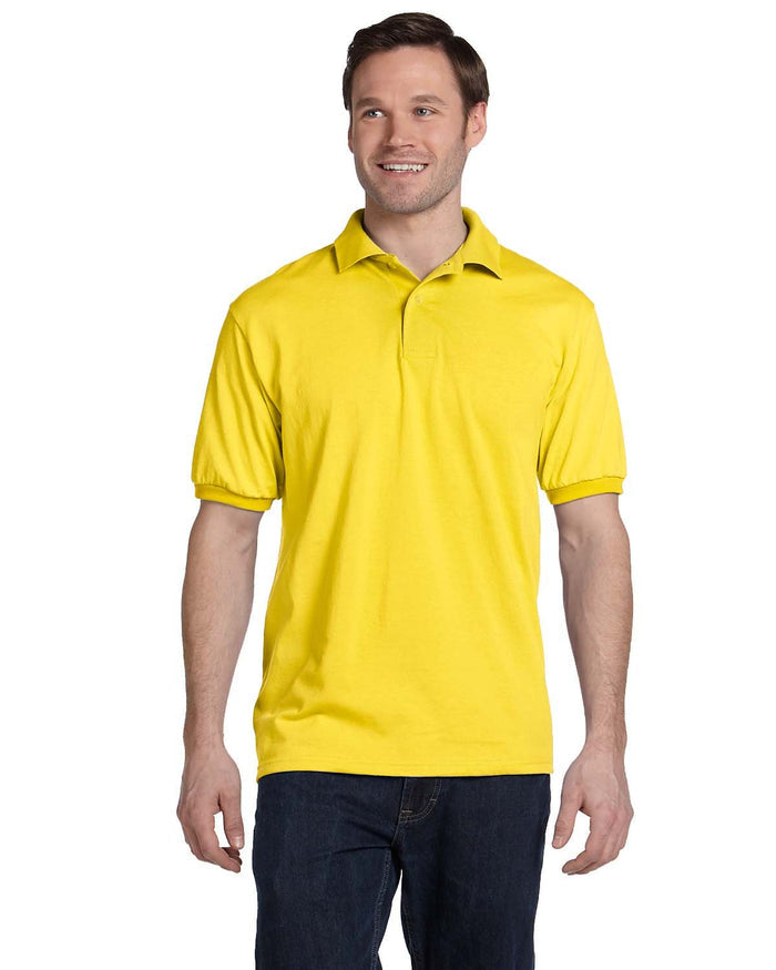 Hanes 054 Adult 50/50 EcoSmart Jersey Knit Polo