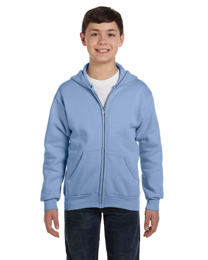 Hanes P480 Youth EcoSmart 50/50 Full-Zip Hooded Sweatshirt