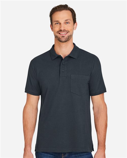 Harriton M205P Men's Valiant Cotton Snag Protect Pocket Polo