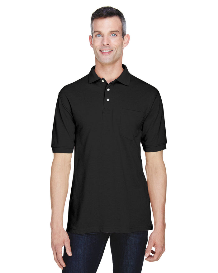 Harriton M265P Men's 5.6 oz. Easy Blend Polo with Pocket