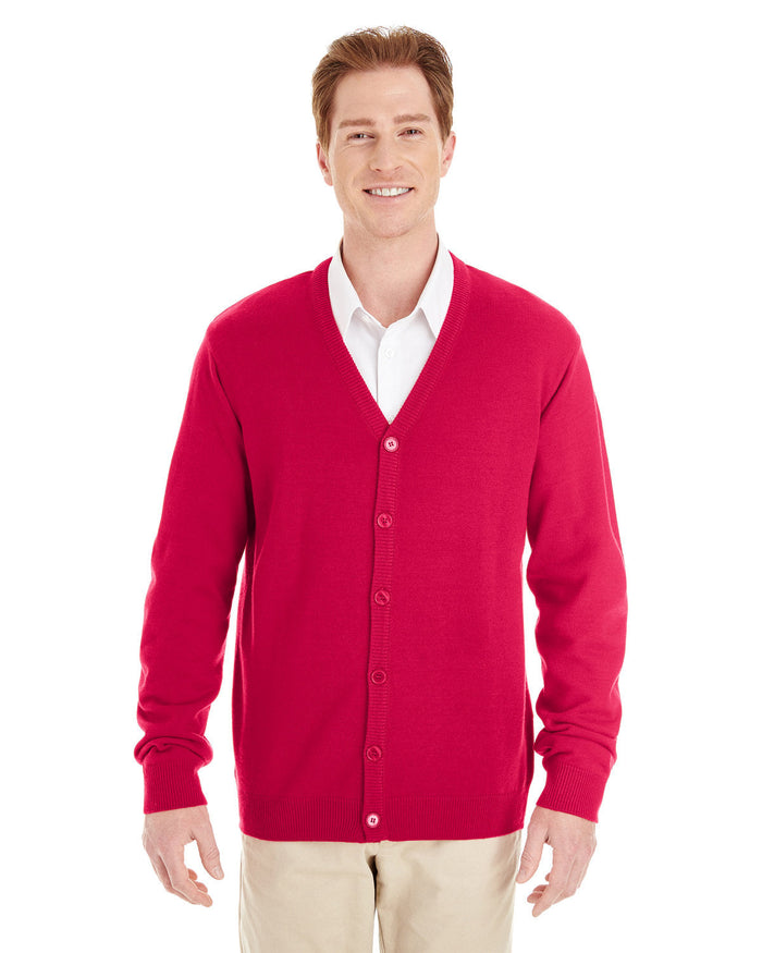 Harriton M425 Men's Pilbloc V-Neck Button Cardigan Sweater
