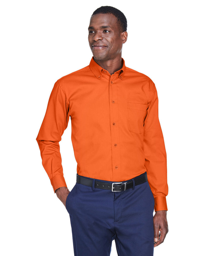 Harriton M500 Men's Easy Blend Long-Sleeve TwillShirt withStain-Release